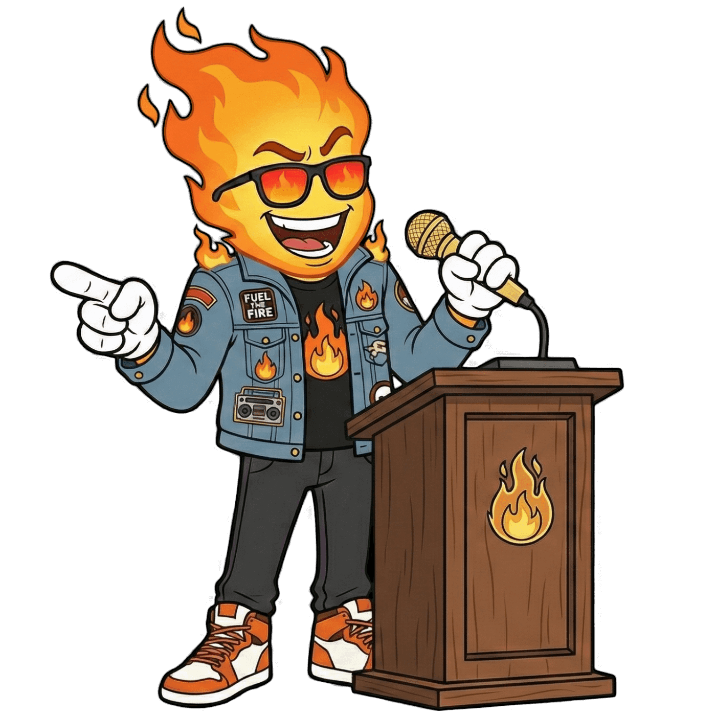 Bernie at his digital podium